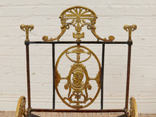 Load image into Gallery viewer, Fireside Antique Chair with Wrought Iron and Cast Brass