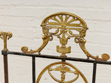 Load image into Gallery viewer, Fireside Antique Chair with Wrought Iron and Cast Brass