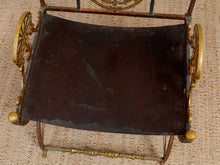 Load image into Gallery viewer, Fireside Antique Chair with Wrought Iron and Cast Brass