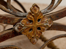 Load image into Gallery viewer, Fireside Antique Chair with Wrought Iron and Cast Brass