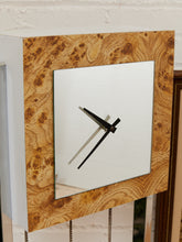 Load image into Gallery viewer, Faux Burlwood 1970’s Mid-Century Modern Grandfather Clock