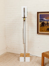 Load image into Gallery viewer, Faux Burlwood 1970’s Mid-Century Modern Grandfather Clock