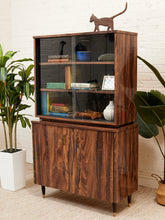 Load image into Gallery viewer, Faux Rosewood 1970’s Hutch