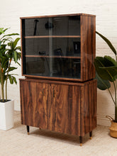 Load image into Gallery viewer, Faux Rosewood 1970’s Hutch