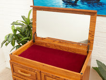 Load image into Gallery viewer, Oak Highboy with Flip Up Vanity Mirror
