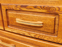 Load image into Gallery viewer, Oak Highboy with Flip Up Vanity Mirror