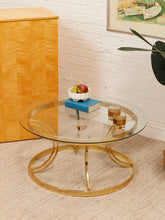 Load image into Gallery viewer, 1970s Round Mid Century Glass & Chrome Coffee Table