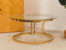 Load image into Gallery viewer, 1970s Round Mid Century Glass & Chrome Coffee Table