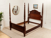 Load image into Gallery viewer, Cherry Wood Four Poster Bed - Vintage Late 20th Century