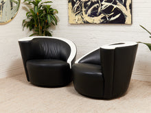 Load image into Gallery viewer, Nautilus Vintage Black and White Post Modern Chair