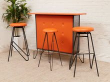 Load image into Gallery viewer, Orange Mid Century Bar Set 4 pieces