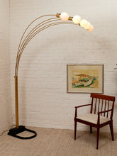 Load image into Gallery viewer, Five Headed Brass Vintage Floor Lamp
