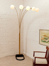 Load image into Gallery viewer, Five Headed Brass Vintage Floor Lamp