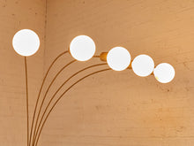 Load image into Gallery viewer, Five Headed Brass Vintage Floor Lamp