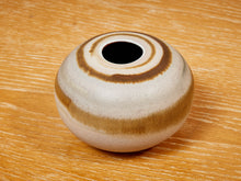 Load image into Gallery viewer, Studio Pottery Vase Blue and Golden