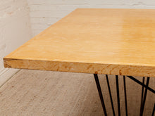 Load image into Gallery viewer, Oak Dining Table with Sculptural Iron Base