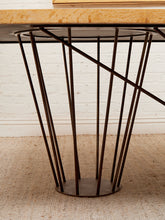 Load image into Gallery viewer, Oak Dining Table with Sculptural Iron Base