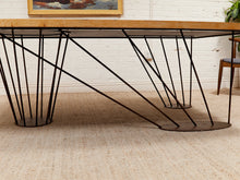 Load image into Gallery viewer, Oak Dining Table with Sculptural Iron Base