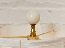 Load image into Gallery viewer, Hollywood Regency Opalescent Blown Glass Solid Brass Cherub Table Lamp Vintage