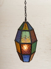 Load image into Gallery viewer, 1970’s Stain Glass Hanging Lamp