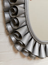 Load image into Gallery viewer, Sunburst Silver Metal Oval Mirror