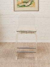 Load image into Gallery viewer, Lucite Pair of Stools with Seat Pads