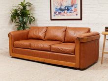 Load image into Gallery viewer, Leather Oak Vintage Sofa