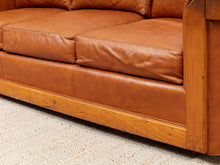 Load image into Gallery viewer, Leather Oak Vintage Sofa