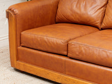 Load image into Gallery viewer, Leather Oak Vintage Sofa