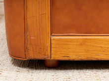 Load image into Gallery viewer, Leather Oak Vintage Sofa