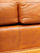 Load image into Gallery viewer, Leather Oak Vintage Sofa