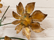 Load image into Gallery viewer, Brass Vintage Flower Wall Hanging