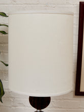 Load image into Gallery viewer, Stacked Disc Table Lamp with Metal Base and White Drum Shade