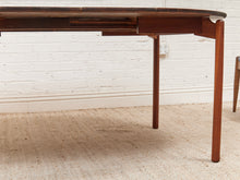 Load image into Gallery viewer, Walnut Mid-Century Dining Table with Two Leaves