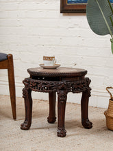 Load image into Gallery viewer, Chinese Rosewood Jardiniere Rouge Marble Center Late 19th Century