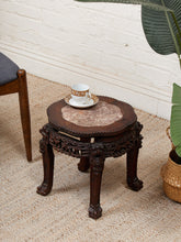 Load image into Gallery viewer, Chinese Rosewood Jardiniere Rouge Marble Center Late 19th Century