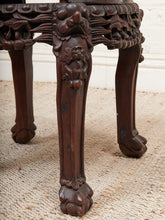 Load image into Gallery viewer, Chinese Rosewood Jardiniere Rouge Marble Center Late 19th Century