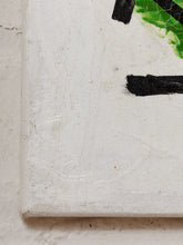 Load image into Gallery viewer, Contained Eclipse Geometric Abstract Painting in Green Gray Yellow and Black