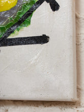 Load image into Gallery viewer, Contained Eclipse Geometric Abstract Painting in Green Gray Yellow and Black