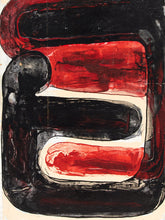 Load image into Gallery viewer, Red Signal Abstract Expressionist Painting in Black Red and Cream by Julio De La Concha