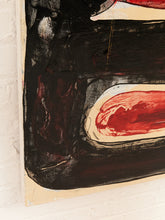Load image into Gallery viewer, Red Signal Abstract Expressionist Painting in Black Red and Cream by Julio De La Concha