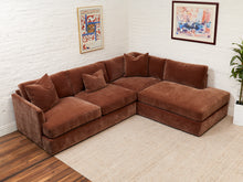 Load image into Gallery viewer, Michonne Sectional Sofa (RAF armless chaise, LAF sofa) in Amici Tobacco