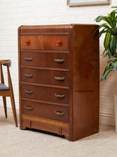 Load image into Gallery viewer, Waterfall Art Deco Highboy Dresser