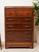 Load image into Gallery viewer, Waterfall Art Deco Highboy Dresser