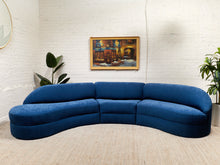 Load image into Gallery viewer, Vintage Blue Curved Sofa