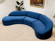 Load image into Gallery viewer, Vintage Blue Curved Sofa