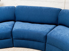 Load image into Gallery viewer, Vintage Blue Curved Sofa