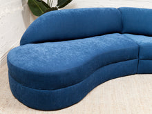 Load image into Gallery viewer, Vintage Blue Curved Sofa