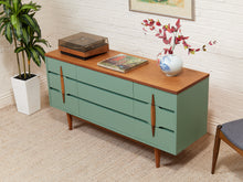 Load image into Gallery viewer, 1960s Kroehler Sculptural Wood Drawer Pulls 9 Drawer Dresser