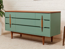 Load image into Gallery viewer, 1960s Kroehler Sculptural Wood Drawer Pulls 9 Drawer Dresser